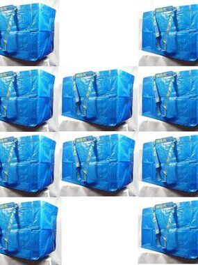 10 Pack LARGE FRAKTA BLUE BAGS Shopping Bag Laundry Storage Travel Tote 17228340